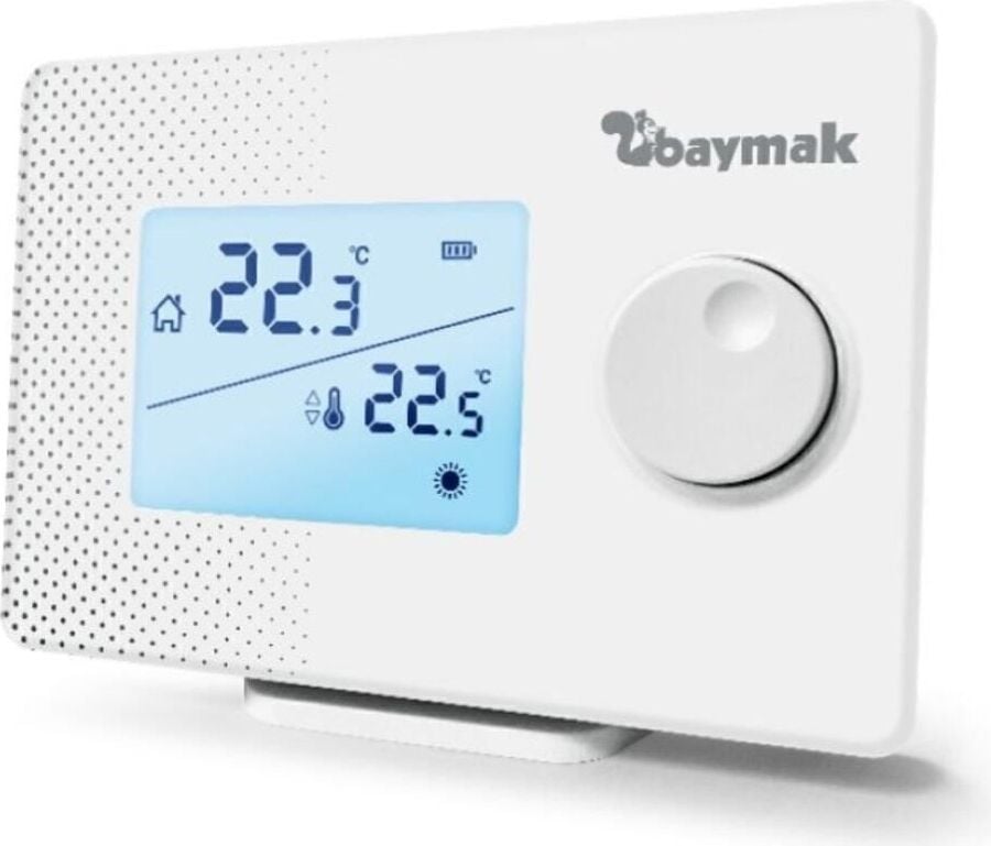 Baymak Kablosuz Oda Termostatı - 0,5°C Hassasiyet, Mekanik Kontrol, Logi S, Dijital Ekran ve On/Off Kontrol