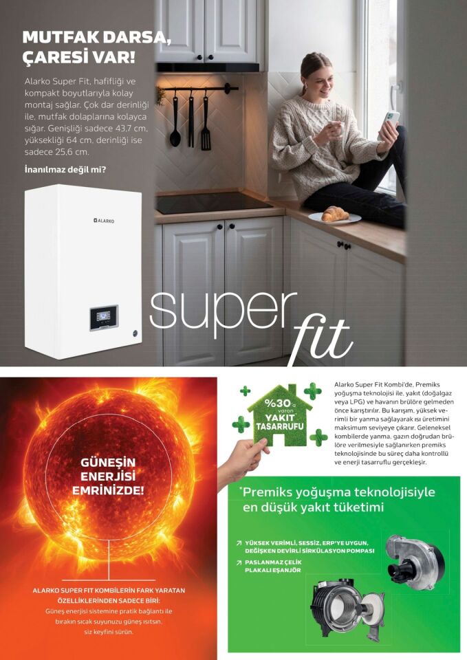 Alarko Super Fit Suf 24 Premiks Tam Yoğuşmalı Kombi