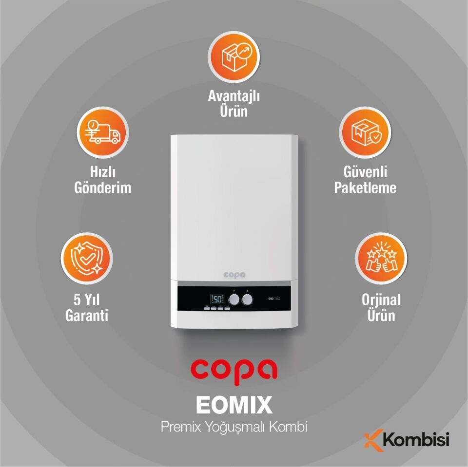 Copa Eomix Premix Yoğuşmalı Kombi 24 Kw 20.640 Kcal