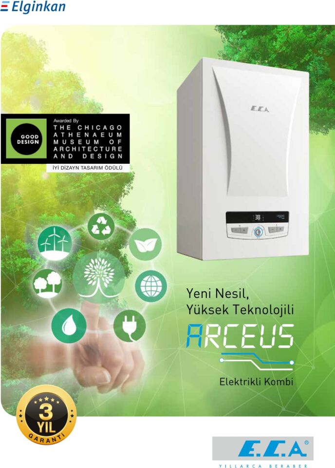 E.c.a Arceus 24 Kw - 20.640 Kcal/h Elektrikli Kombi 24MT Tr