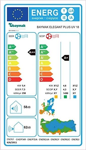 Baymak Elegant Plus UV 18 A++ Inverter Klima (Montaj Dahil)